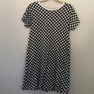 f21 girls checkered t shirt dress size 9/10 NWOT